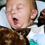 Eli in his car seat at Christmas