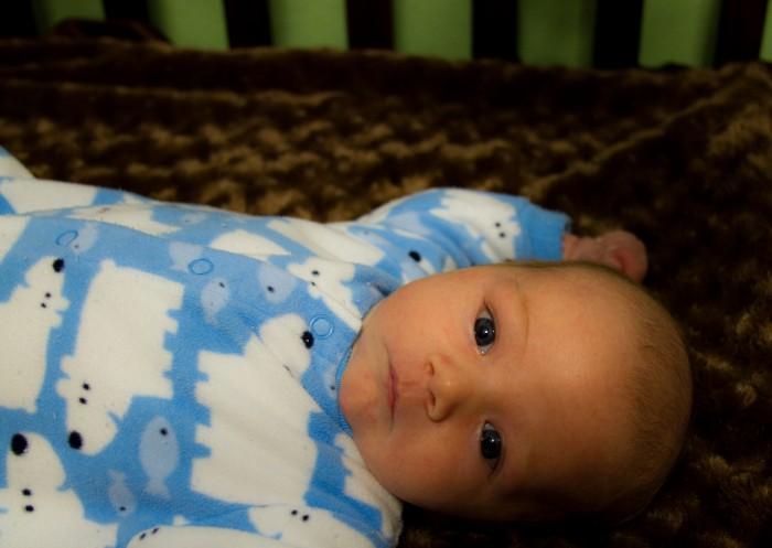 Eli chillin in his crib