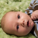 Eli wide-eyed at 6 weeks