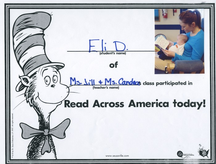 Eli Participates in Read Across America