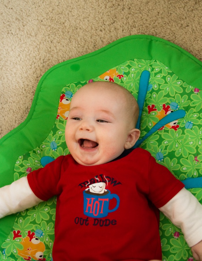 The 4 Month Old Having a Grand Ol' Time