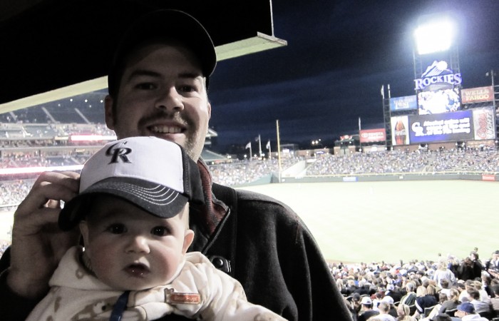 Eli and Dad at Eli's First Game