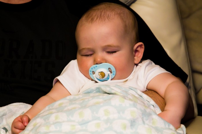 Eli Snuggles With Dad