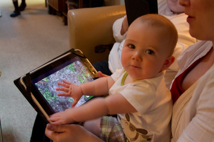 Eli Plays With Aunt Stephanie's iPad