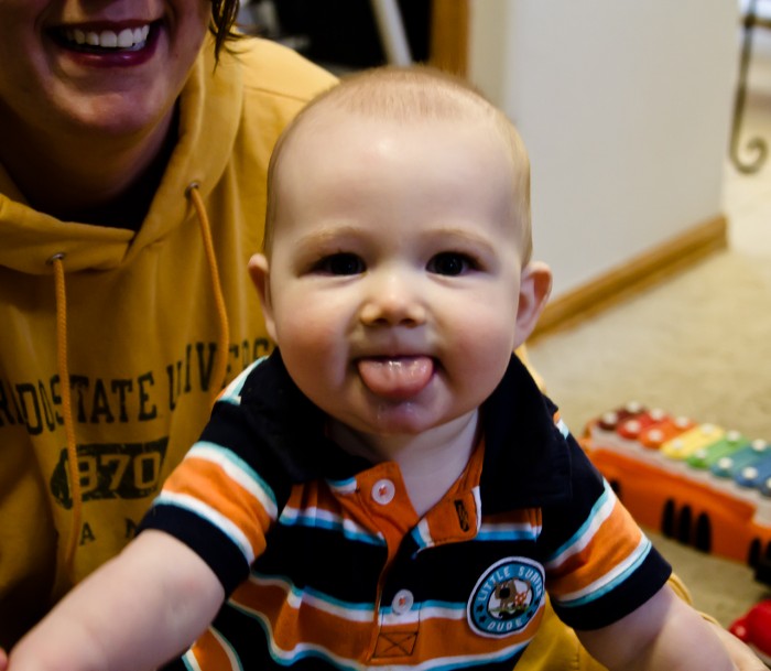 Eli Sticks Out His Tongue