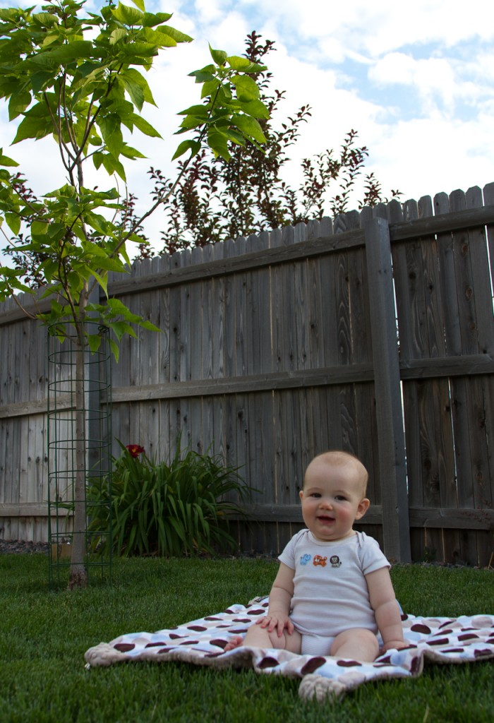 Eli Outside At 7 Months Old