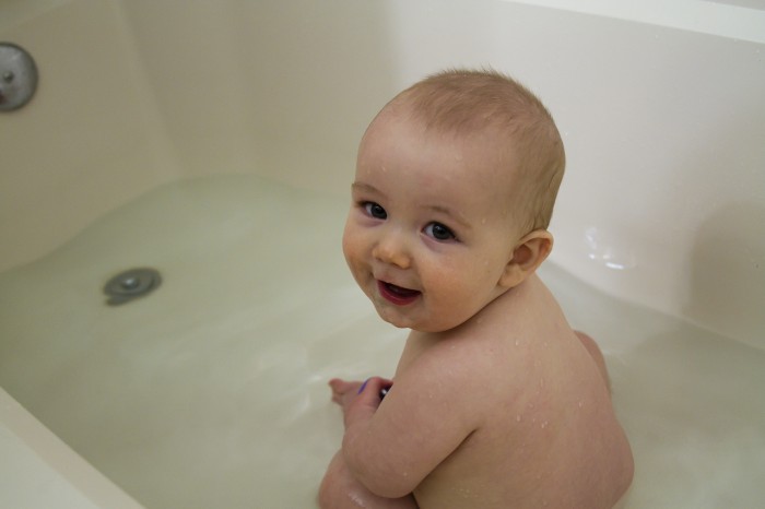 Eli Enjoys His Big Boy Bath