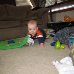 Eli practicing his crawling