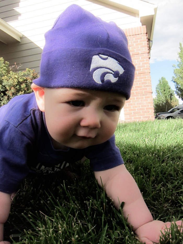 Eli giving it a go on the grass.