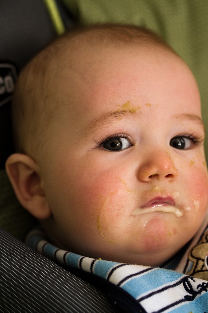 Eli pauses with his messy face