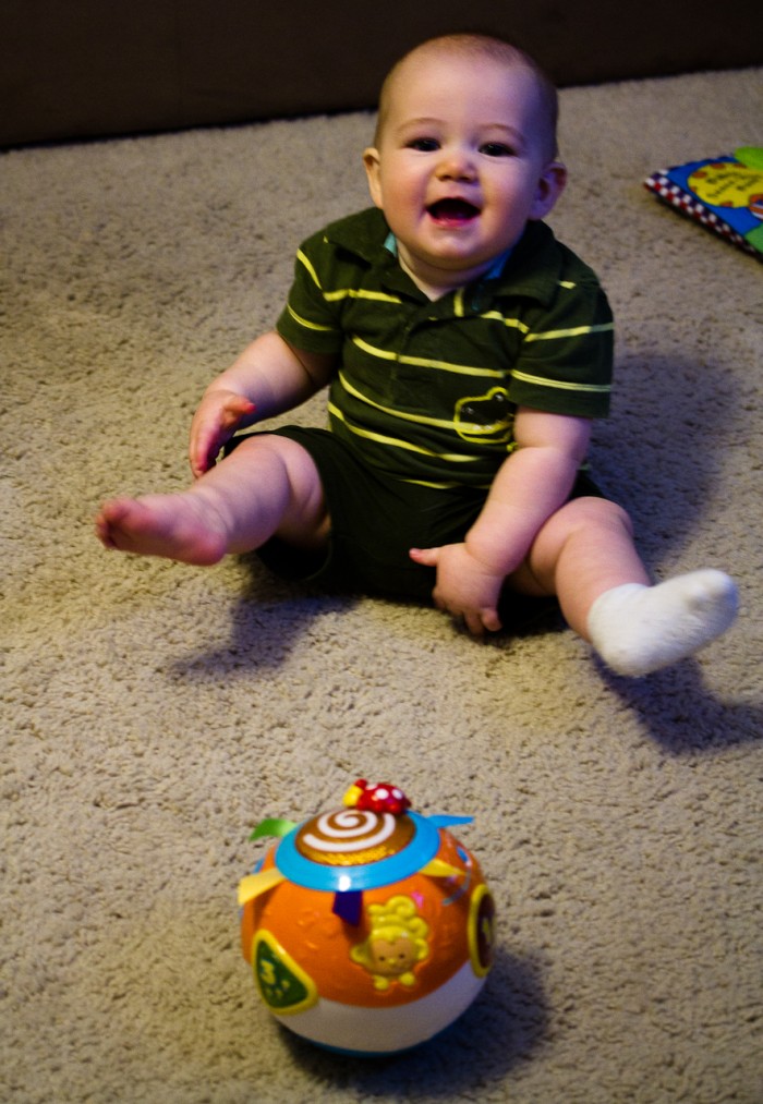 Eli Having a Blast on the Floor