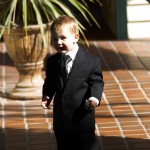 Eli's excited to be wearing a suit.