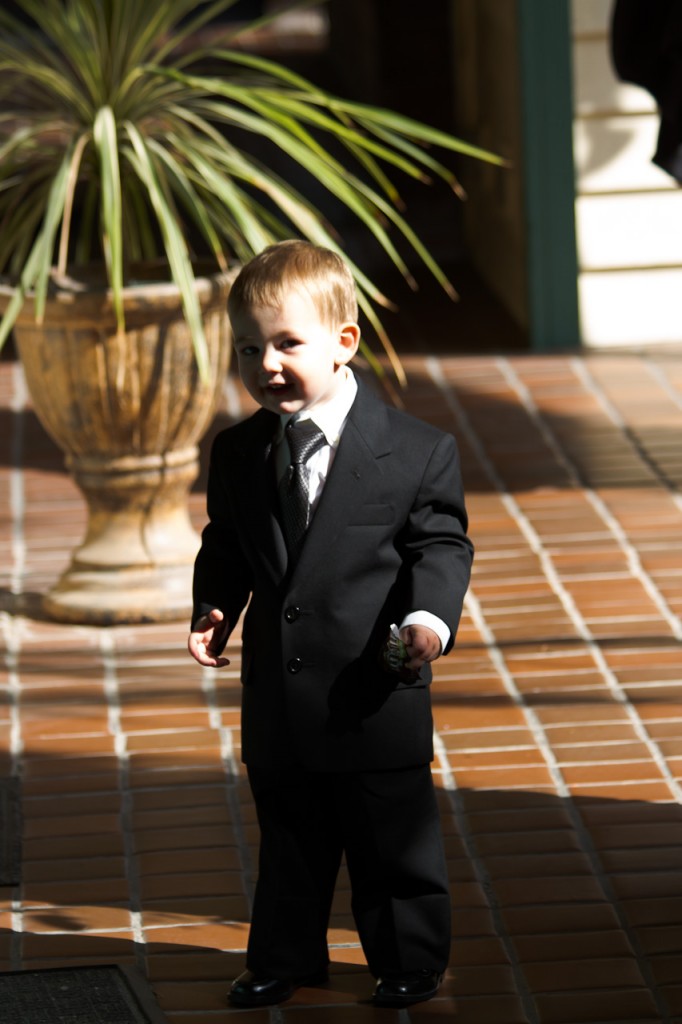 Eli's excited to be wearing a suit.