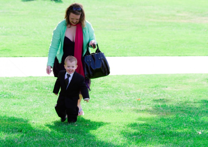 Eli has fun running away from Mom