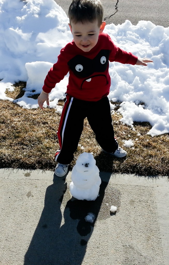 Eli with his Snowman