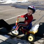 Eli Taking his Snowman Home